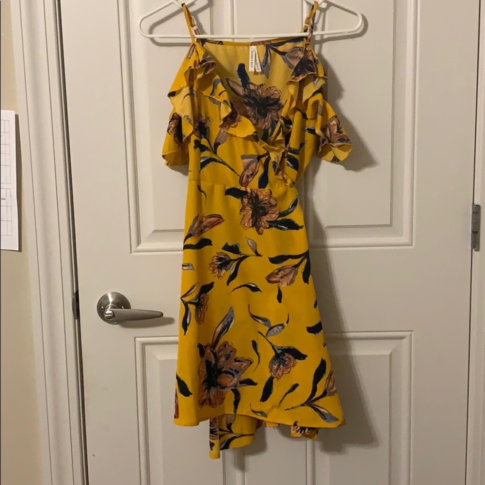 Yellow Wrap around Dress